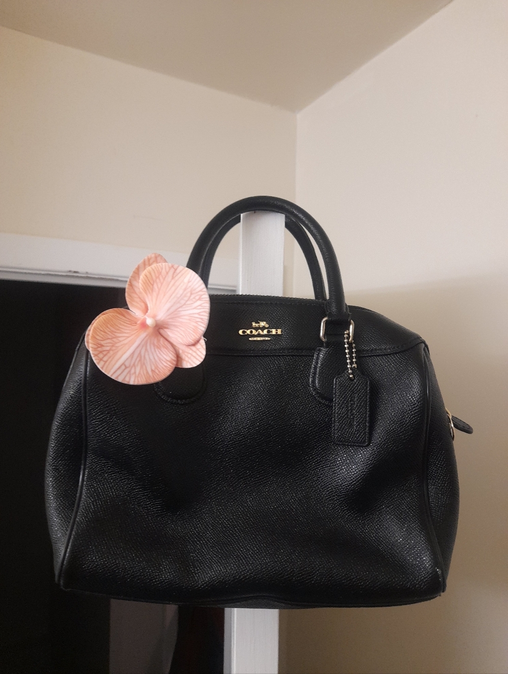 Coach Black Mini Bennett Pebble Leather Satchel Bag - Picture 13 of 13